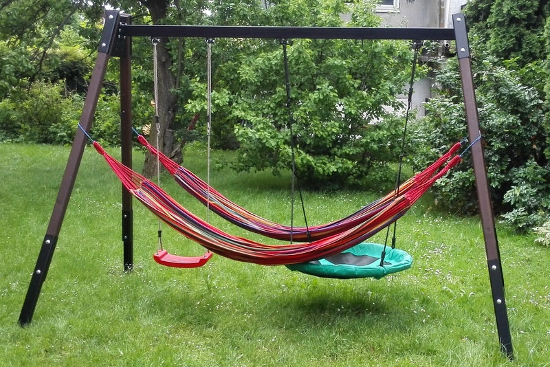 SWING SOLID 2 seats + 2 hammocks + stork nest Seat length 44 cm