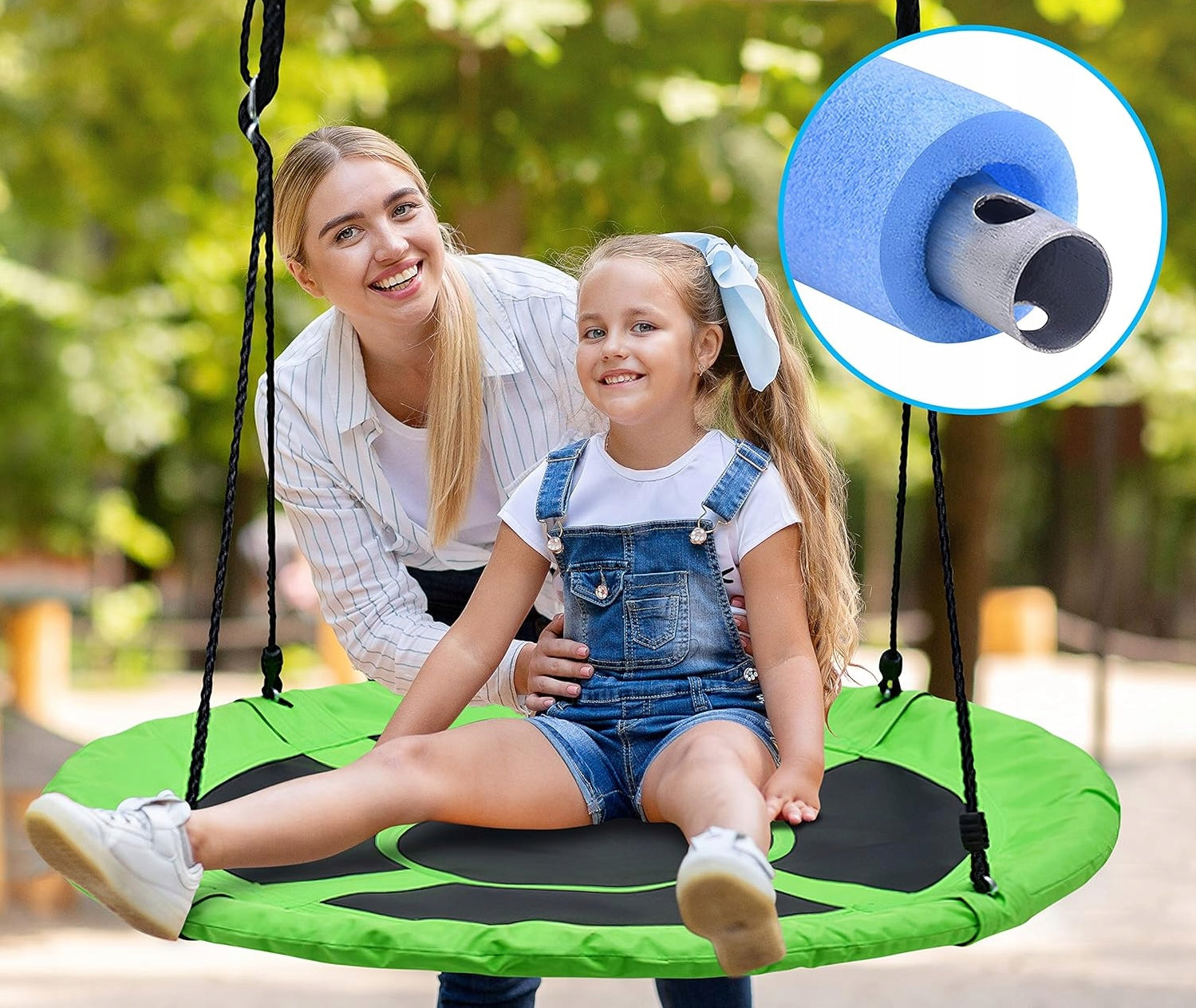 SWING STORK GARDEN NEST FOR CHILDREN 100 CM ROTATING GREEN Manufacturer code SLSWNG100GN