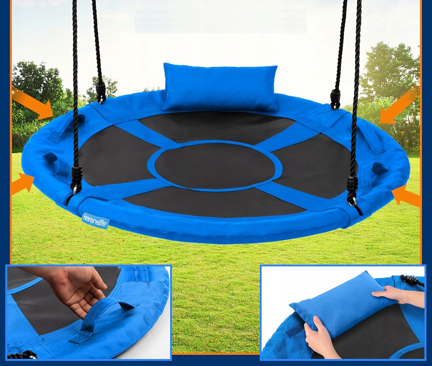 SWING STORK GARDEN NEST FOR CHILDREN 100CM 320KG ROTATING HANDLES Manufacturer no brand