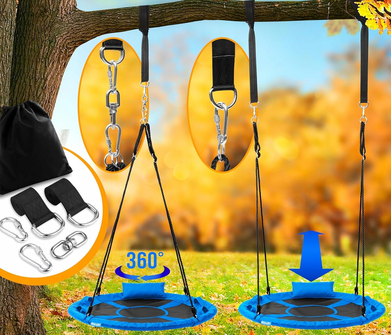SWING STORK GARDEN NEST FOR CHILDREN 100CM 320KG ROTATING HANDLES Product weight with unit packaging 4.5 kg
