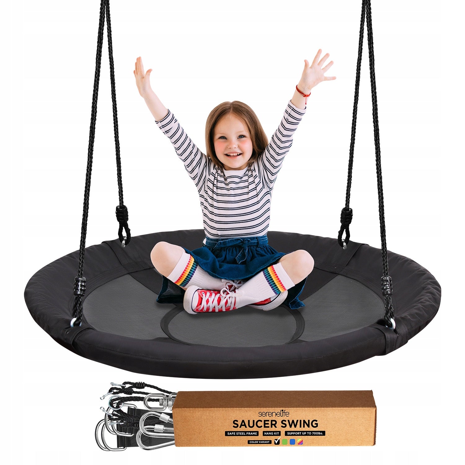 SWING STORK NEST BLACK STABLE GARDEN AND INWARD ROTATING