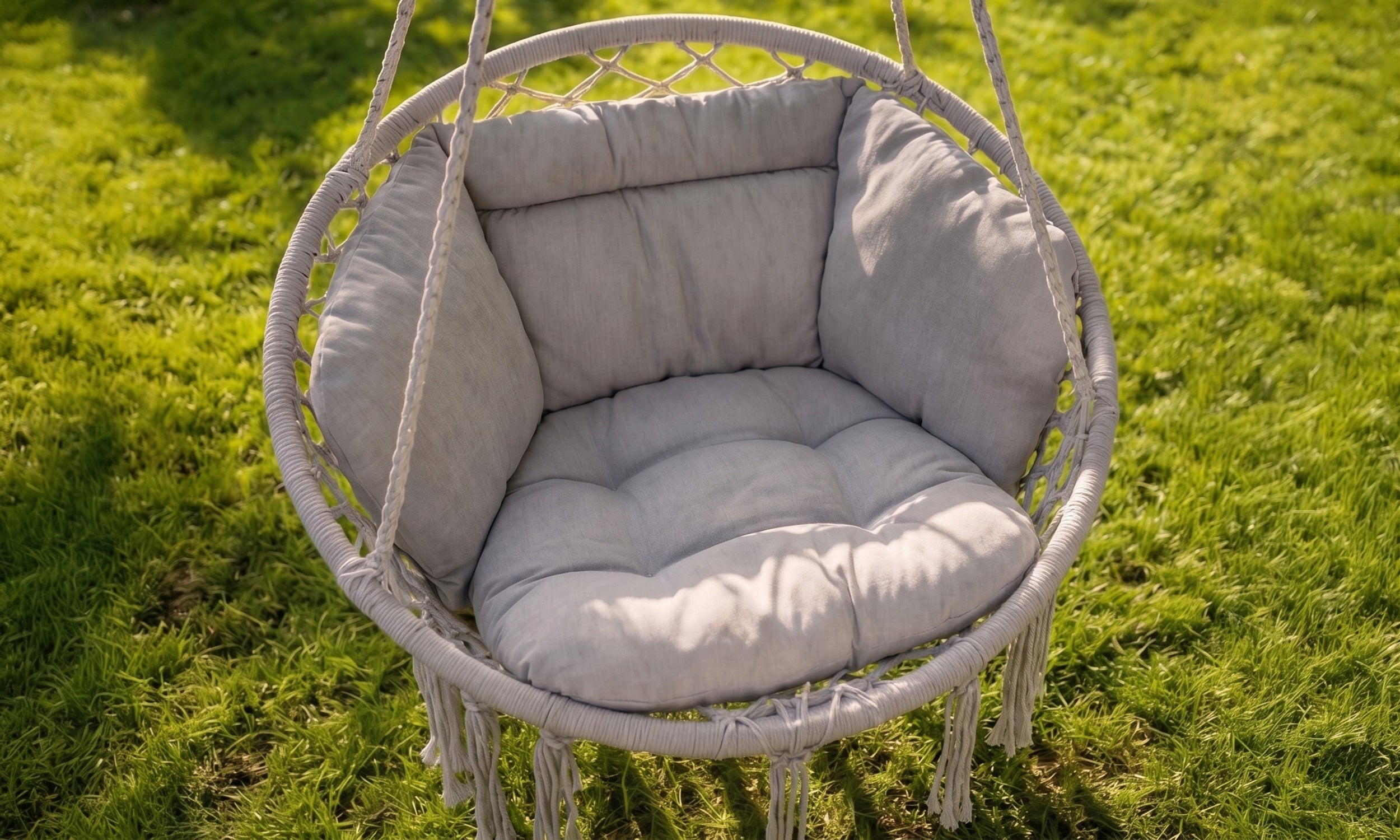 SWING STORK NEST CHAIR HANGING CHAIR BRAZILIAN HAMMOCK CUSHION Color gray