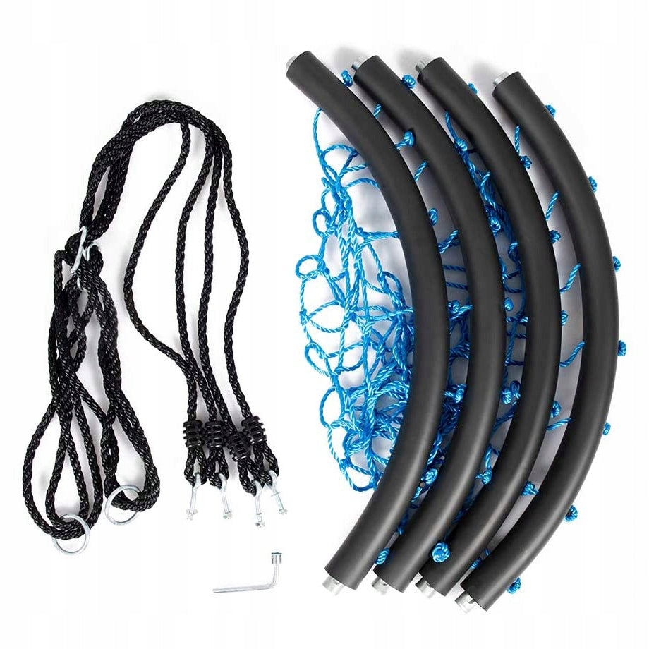 SWING STORK NEST ROCKER WITH FOAM 100CM black-blue for garden Manufacturer 4iQ Group