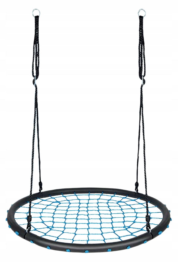 SWING STORK NEST ROCKER WITH FOAM 100CM black-blue for garden Seat width 100 cm