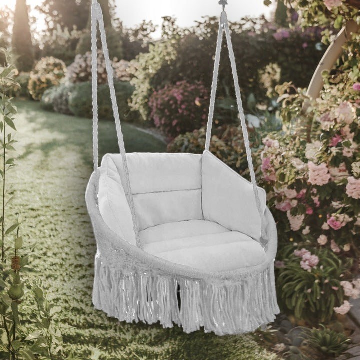 SWING STORK NEST WITH PILLOW XXL GARDEN SET GREY BOHO 120CM Packaging status original