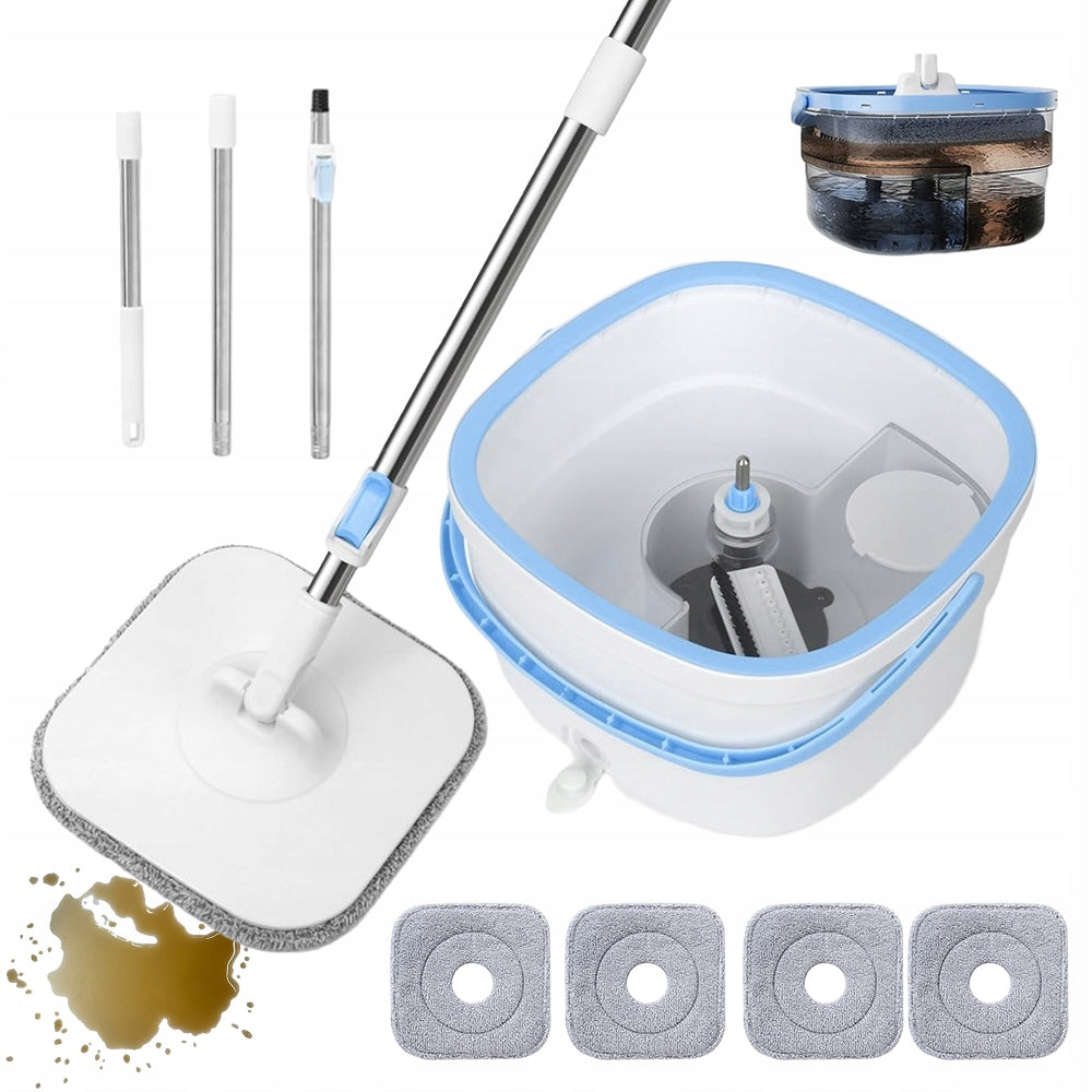 SWIRL MOP WITH SEPARATION OF DIRT AND CLEAN WATER 2.5L 4 INTERCHANGEABLE COVERS