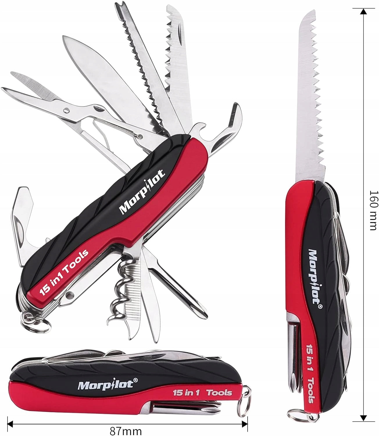 SWISS POCKET KNIFE MULTITOOL MULTIFUNCTIONAL KNIFE 15in1 STAINLESS STEEL Brand abavi