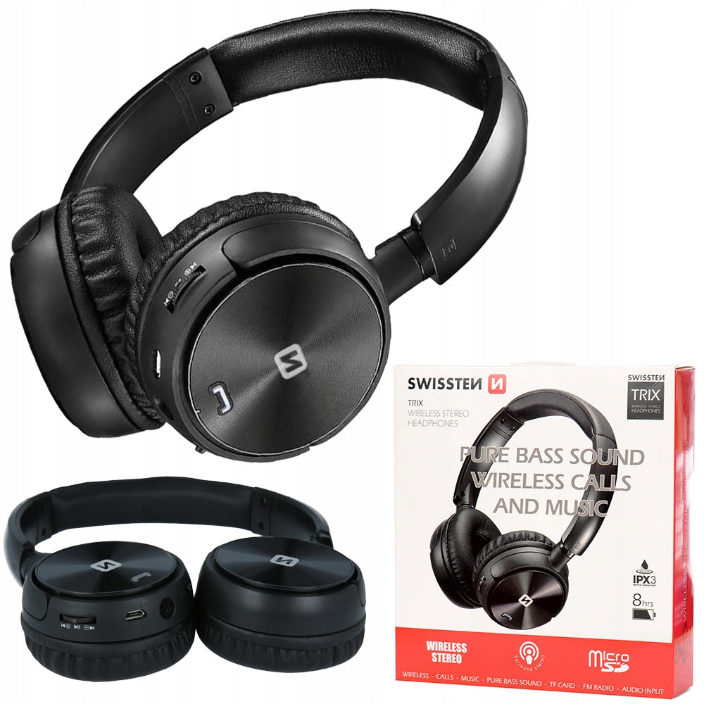 SWISSTEN TRIX ON-EAR HEADPHONES BT RADIO microSD