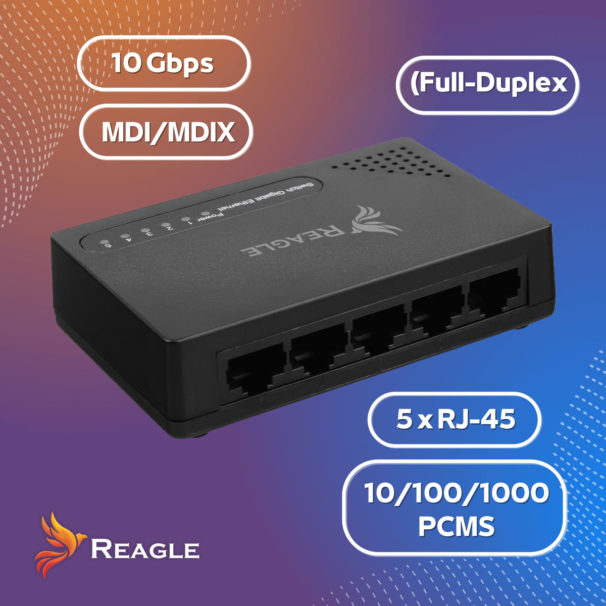 SWITCH LAN SPLITTER 5 PORTS GIGABIT ETHERNET RJ45 1000 Mb FOR INTERNET Packaging status original