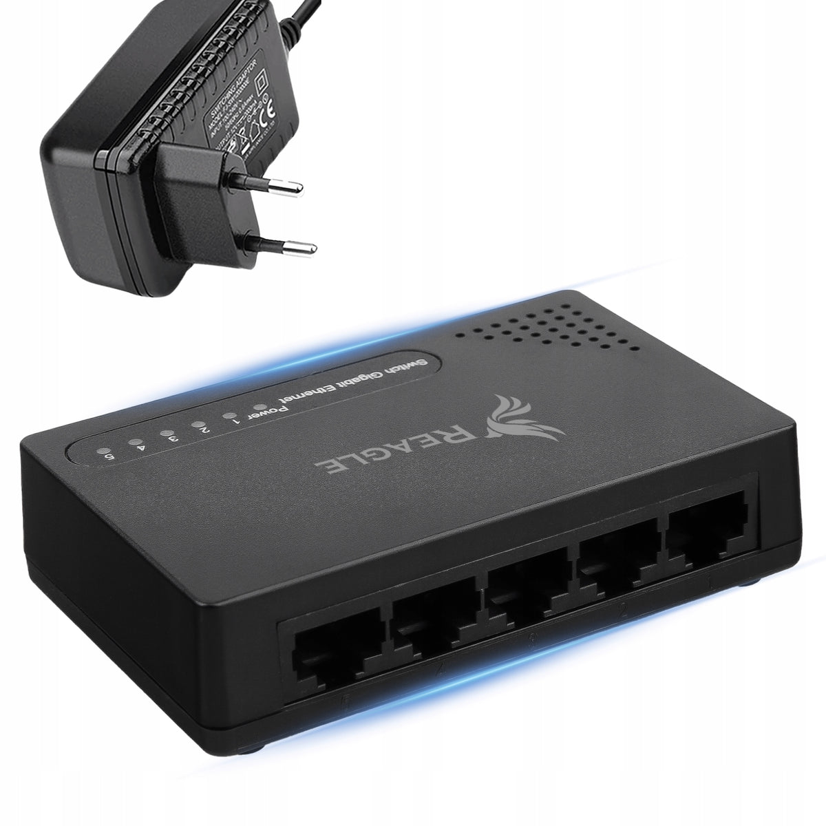 SWITCH LAN SPLITTER 5 PORTS GIGABIT ETHERNET RJ45 1000 Mb FOR INTERNET