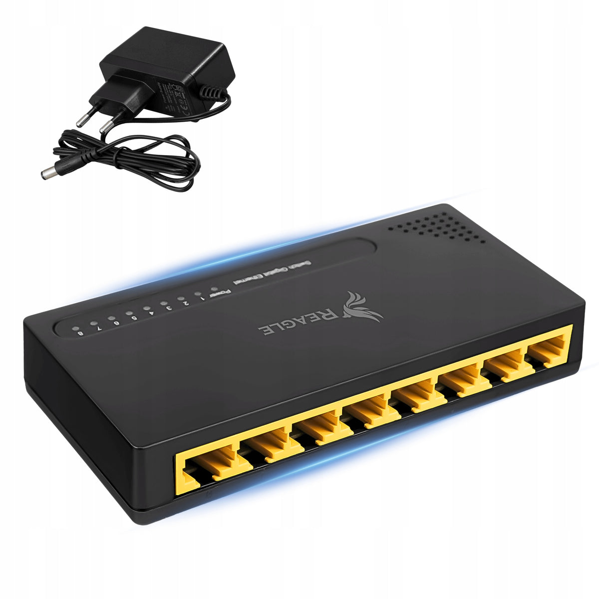 SWITCH LAN SPLITTER 8 PORTS GIGABIT ETHERNET RJ45 1000 Mb FOR INTERNET