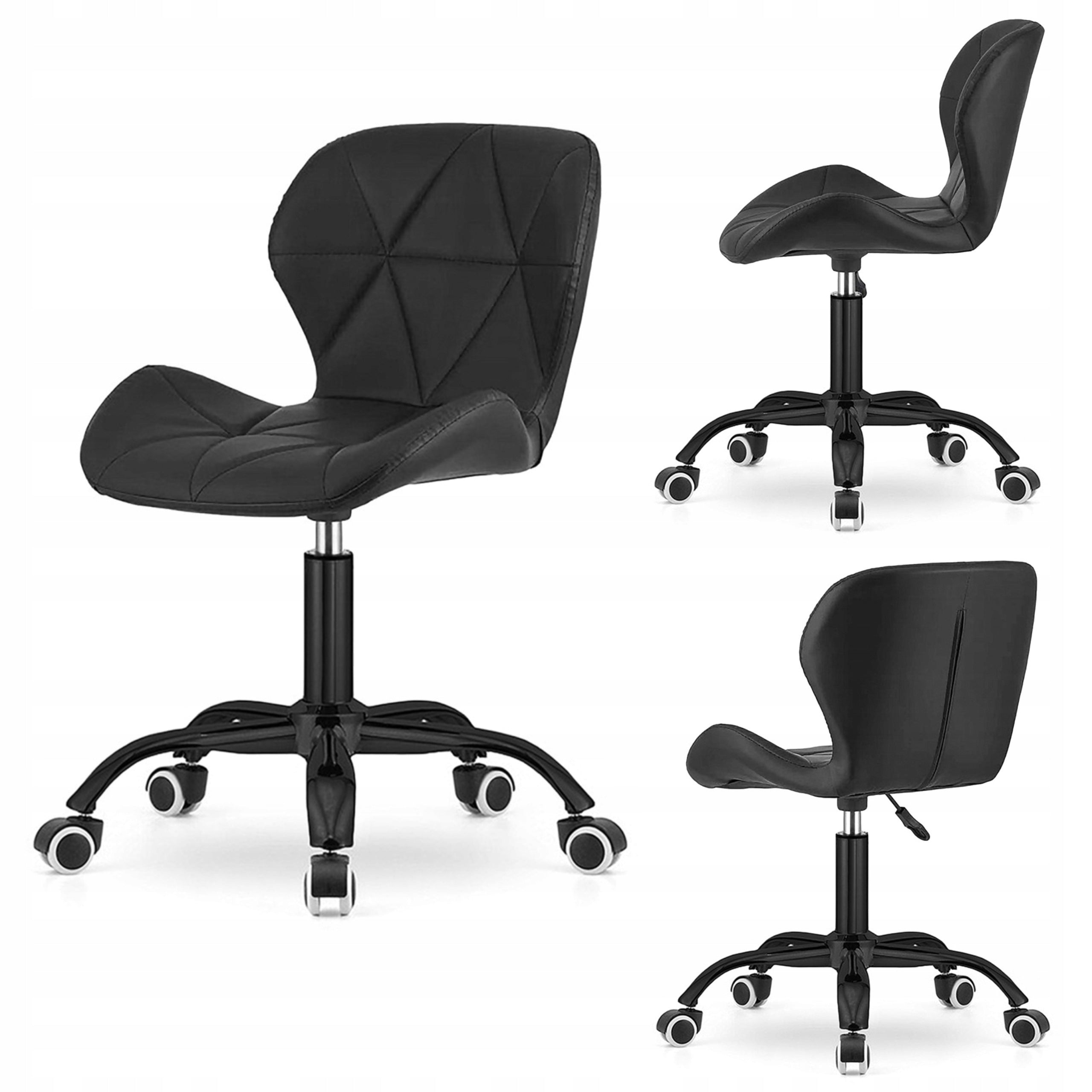 SWIVEL ARMCHAIR LUGANO Black eco-leather Black modern base