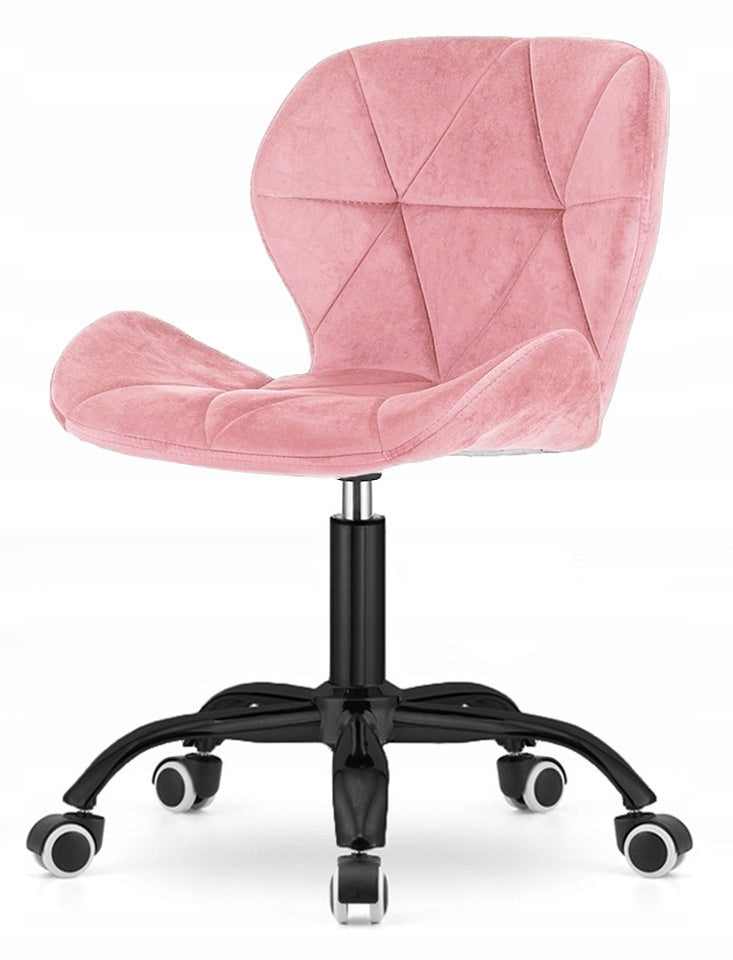 SWIVEL ARMCHAIR LUGANO Pink velour Black modern base Packaging status original