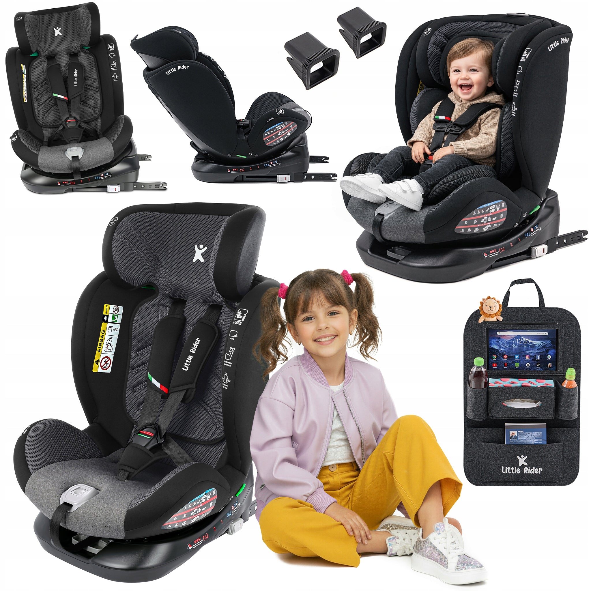 SWIVEL CAR SEAT 360° ISOFIX 40-150 CM i-Size R129 + ORGANIZER