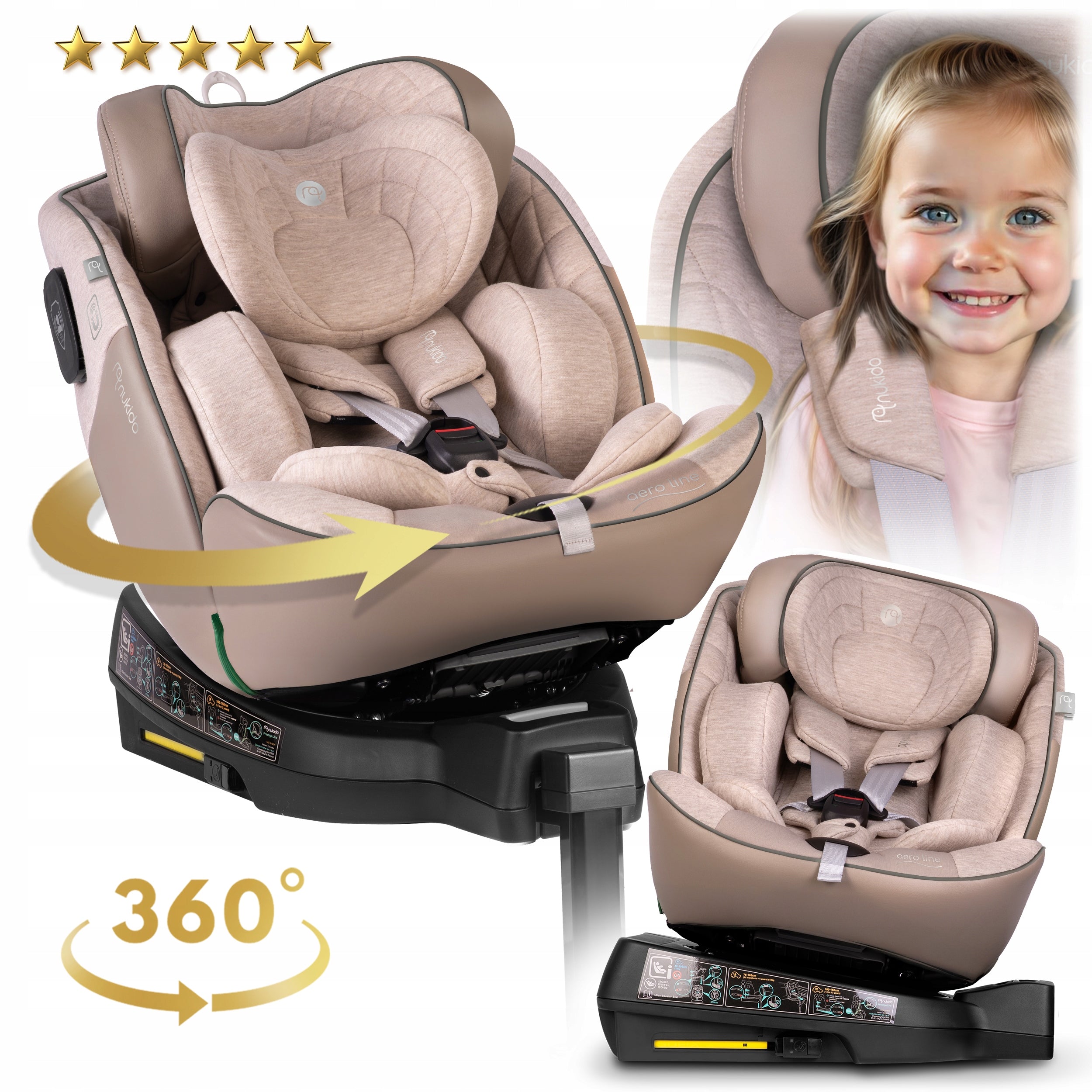 SWIVEL CAR SEAT WITH LEG 0-36KG ISOFIX NUKIDO I-SIZE 40-150cm EAN (GTIN) 5903890626693