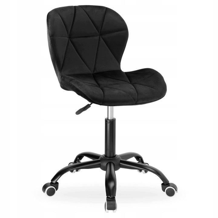 SWIVEL CHAIR ADJUSTABLE ERGONOMIC BLACK VELOUR CHAIR ON WHEELS Brand eHokery