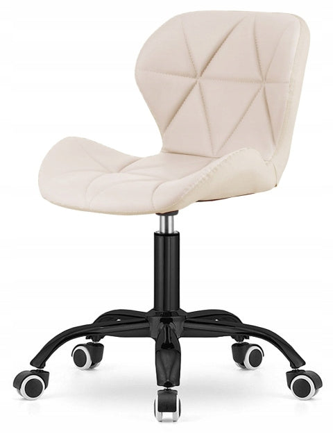 SWIVEL CHAIR BEIGE ADJUSTABLE VELOUR FOR VANITY CABINET DESK LUGANO Packaging status original