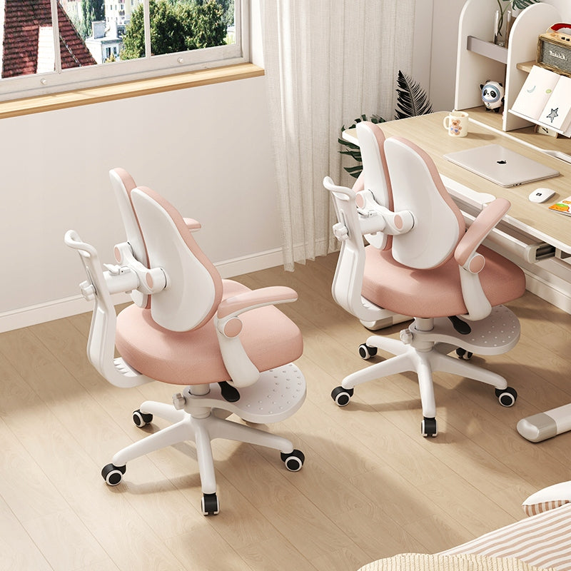 SWIVEL CHAIR CHILDREN'S STUDY DESK CHAIR WITH FOOTREST PINK Brand Rezino