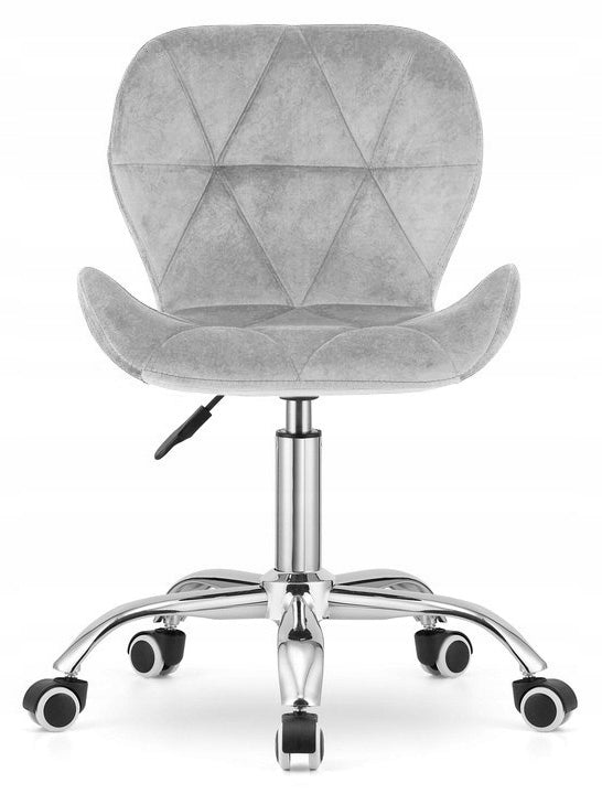 SWIVEL CHAIR GREY ADJUSTABLE VELOUR FOR VANITY DESK LUGANO Manufacturer code VAS3-VASTO-OFFICE-VELVET-GREY