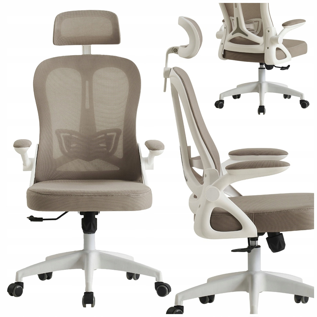 SWIVEL CHAIR HORSEKING BEIGE/KHAKI ERGONOMIC MS28 OFFICE