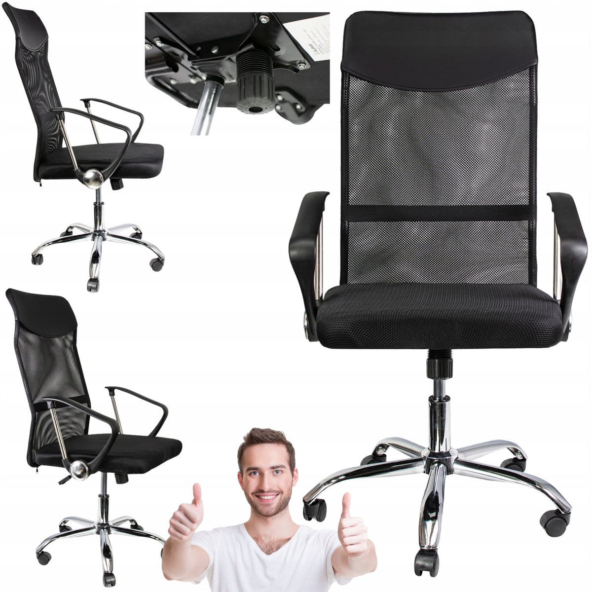 SWIVEL CHAIR SMART BLACK OFFICE CHAIR FOR DESK WORK SUPER HIT!
