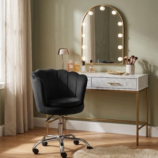 SWIVEL CHAIR VELOUR OFFICE CHAIR FOR DESK DRESSING TABLE ADJUSTABLE Manufacturer code 1123 Fotel obrotowy krzesło muszelka welur