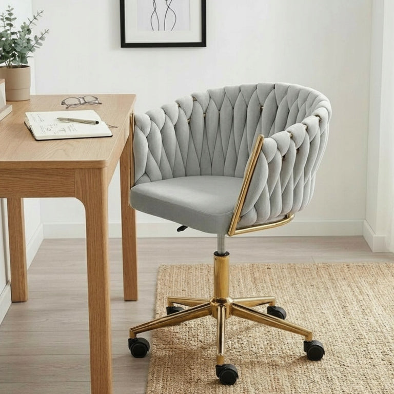 SWIVEL CHAIR VELOUR OFFICE CHAIR FOR DESK DRESSING TABLE ADJUSTABLE Manufacturer code 1129