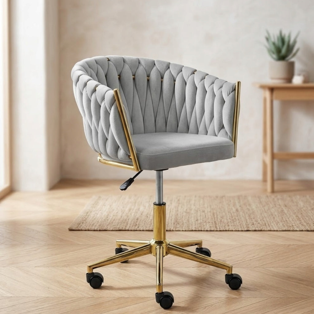 SWIVEL CHAIR VELOUR OFFICE CHAIR FOR DESK DRESSING TABLE ADJUSTABLE Packaging status original