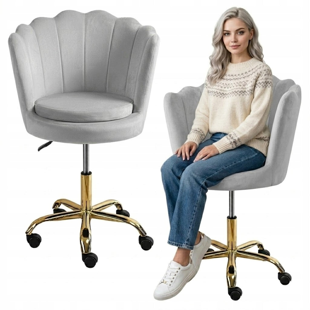SWIVEL CHAIR VELOUR OFFICE CHAIR FOR DESK DRESSING TABLE ADJUSTABLE