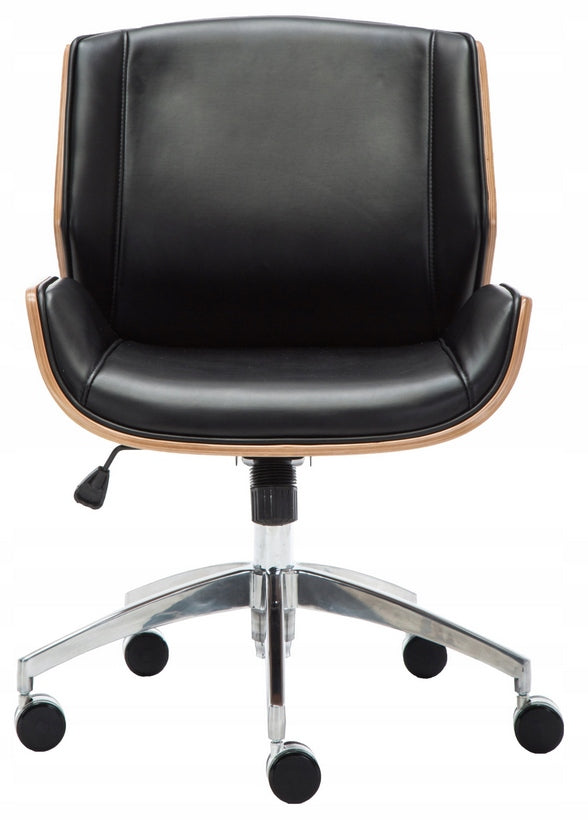 SWIVEL CHAIR VIRE WALNUT BLACK LEATHER Brand no brand