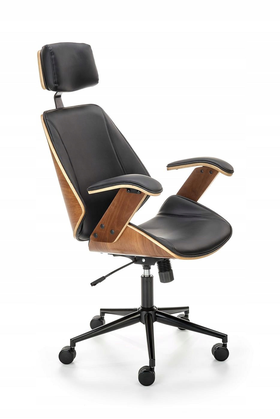 SWIVEL CHAIR WALNUT BLACK IGNAZIO