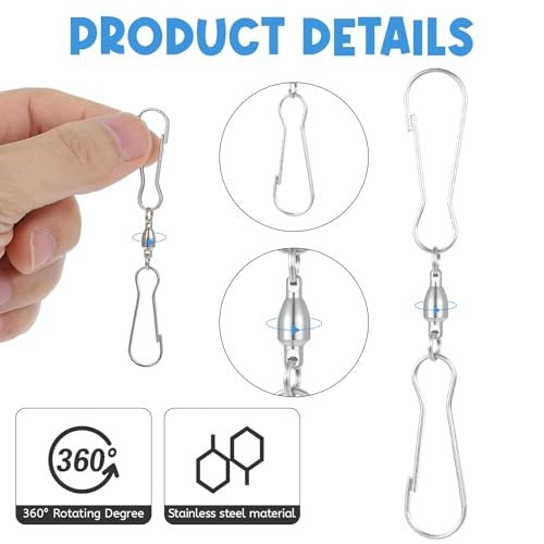 SWIVEL CLIPS FOR SPIRAL PENDANTS WITH STEEL HOOKS 10 PCS METAL Manufacturer code SWC5908151110256