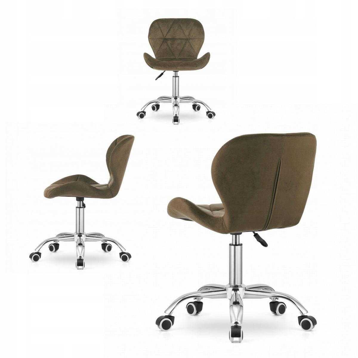 SWIVEL Chair Upholstered Velour Office Desk Chair BROWN LOFT Packaging status original