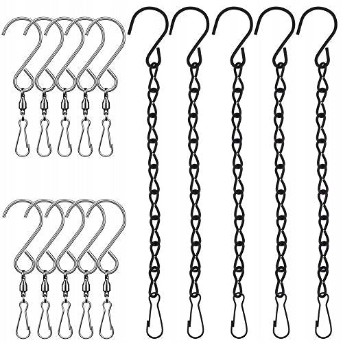 SWIVEL HOOKS SILVER BIRD FOOD DISPENSER CHAINS BLACK 15PCS Brand no brand