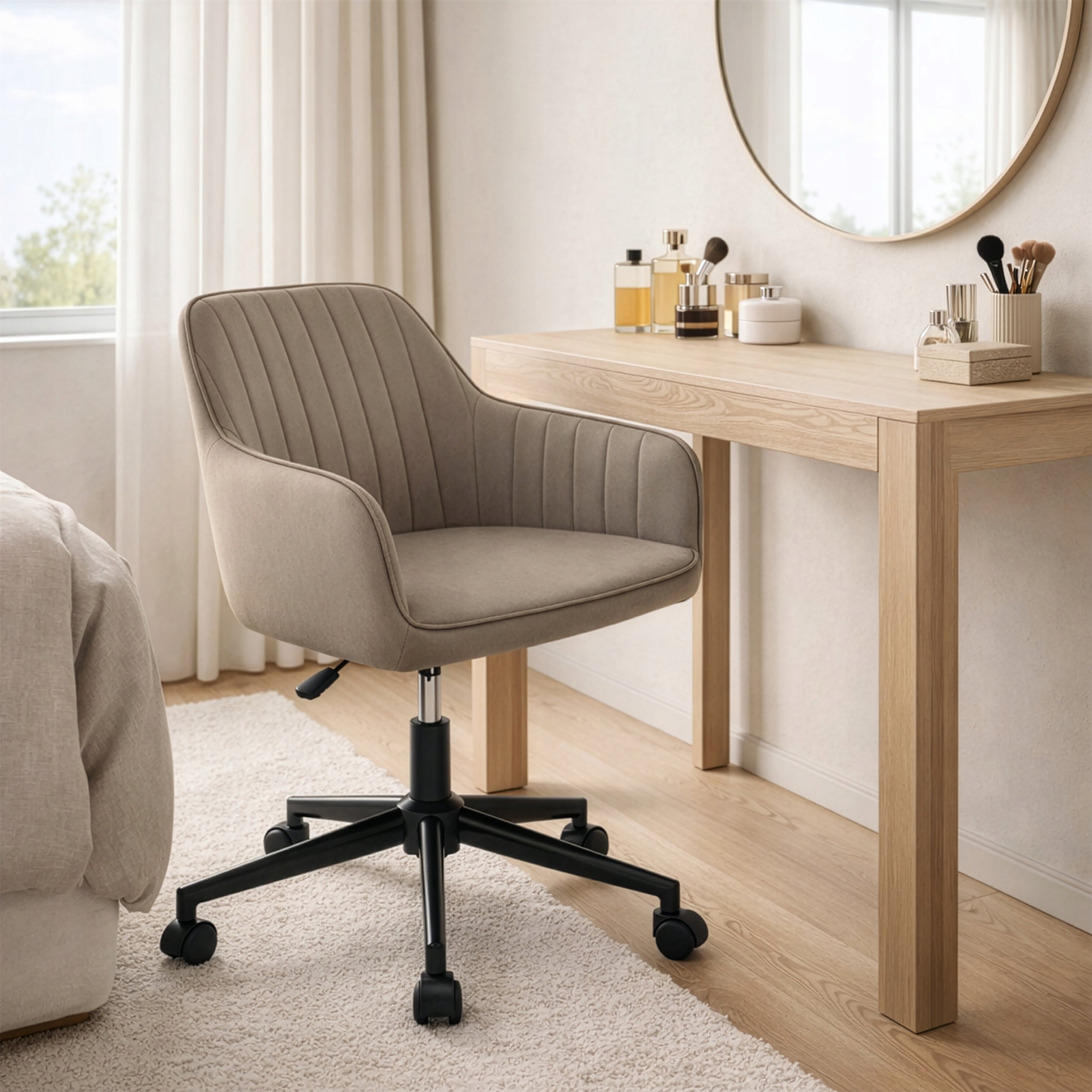 SWIVEL OFFICE CHAIR ADJUSTABLE OFFICE CHAIR KTB203 MARIA III TAUPE Packaging status original