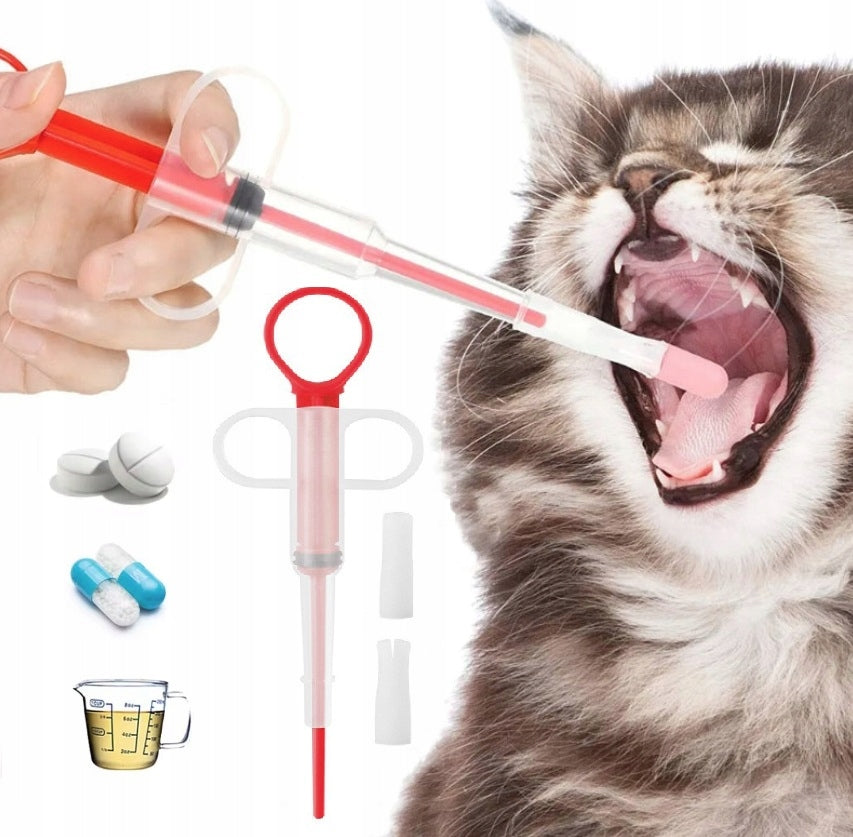 SYRINGE APPLICATOR FOR ADMINISTERING TABLETS TO CATS DOGS DISPENSER