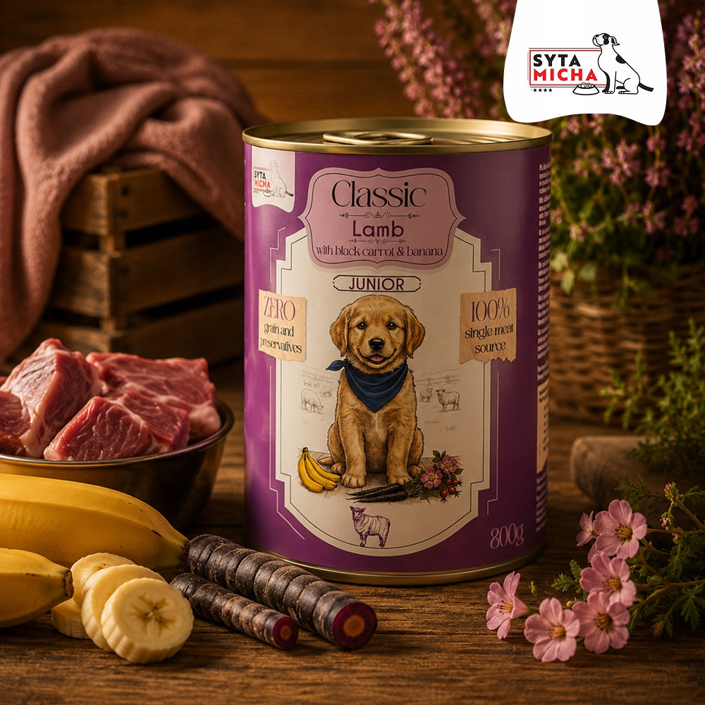 SYTA MICHA CLASSIC JUNIOR DOG FOOD - LAMB WITH CARROTS, 800G Brand Syta Micha