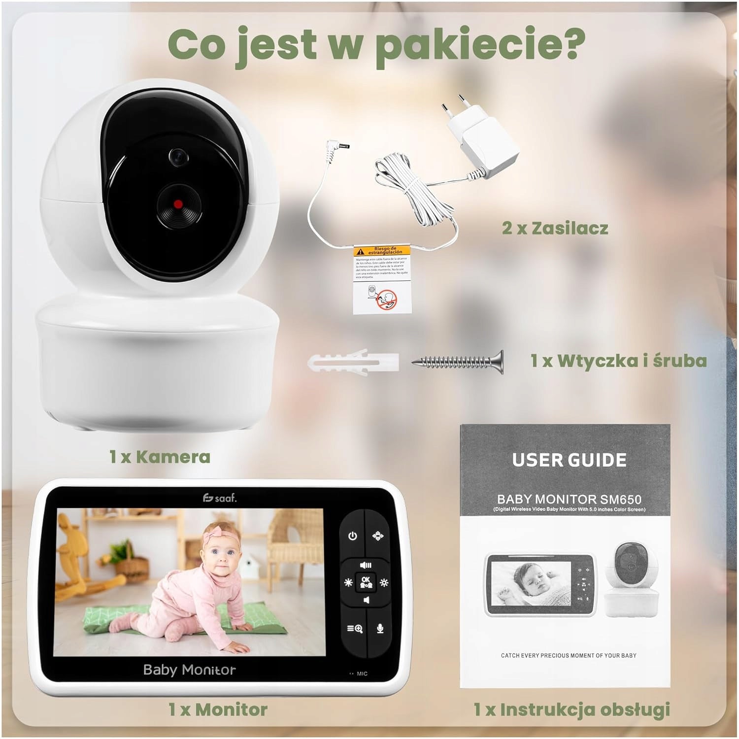 Saaf Nanny Electronic Camera 5” PTZ Night Vision Brand no brand
