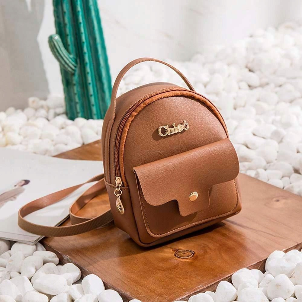 Sachet backpack carry-on bag women's suspenders pockets elegant brown Packaging status original