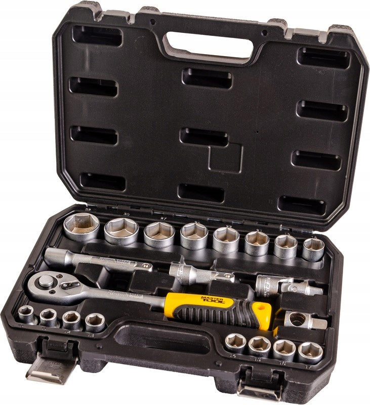 Sada nástrčných hlavíc 1/2" 10–32 mm, CrV, račňa 72 zubov, 21 ks