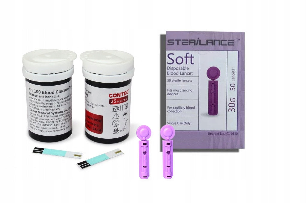 Sada příslušenství ke glukometru: 50 proužků, 50 lancet Batteries included no