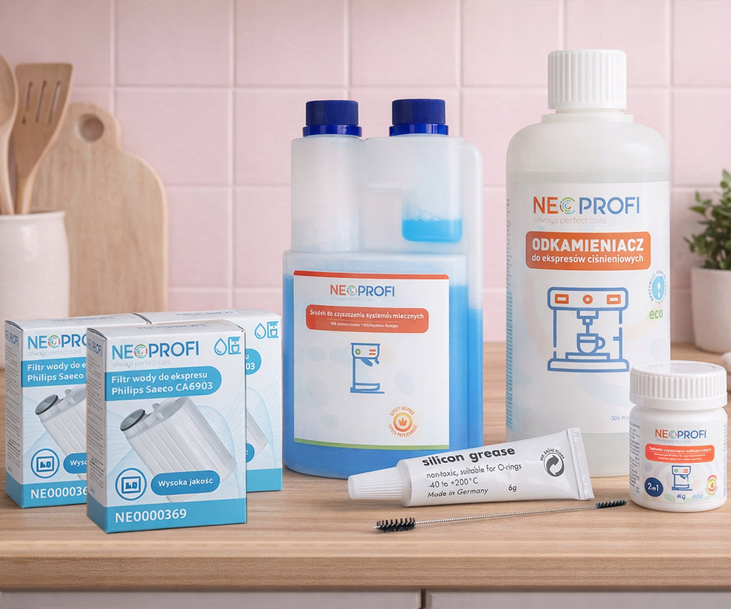 Saeco Philips EQ Maker Kit | 3x Filters Lubricant Descaler 1L NeoProfi Brand NeoProfi