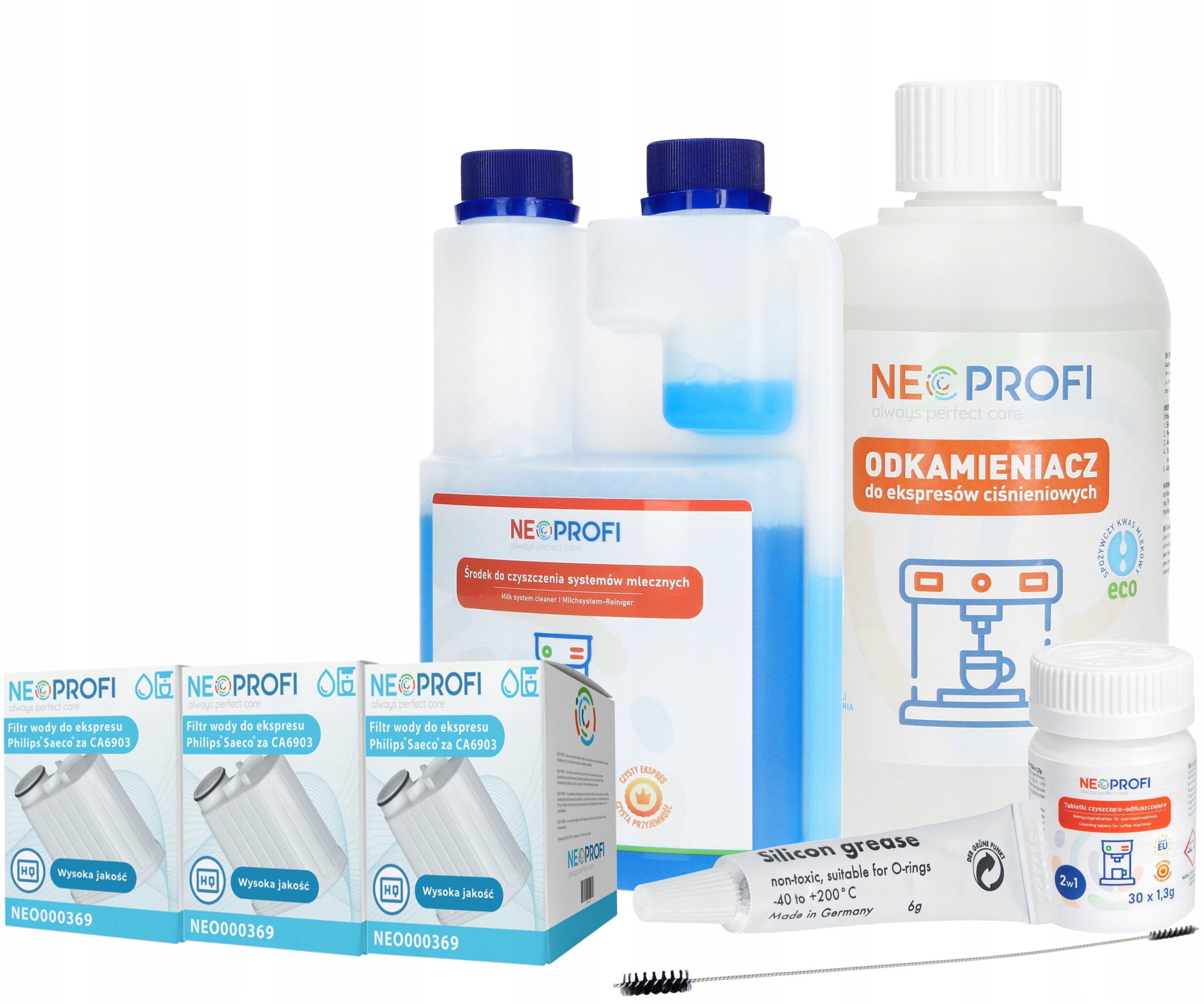 Saeco Philips EQ Maker Kit | 3x Filters Lubricant Descaler 1L NeoProfi