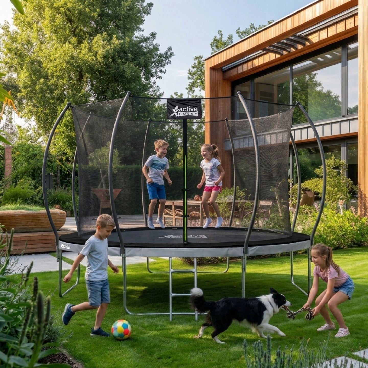 Safe Garden Trampoline for Children 12FT 374cm Indoor Mesh Ladder Manufacturer code 7221