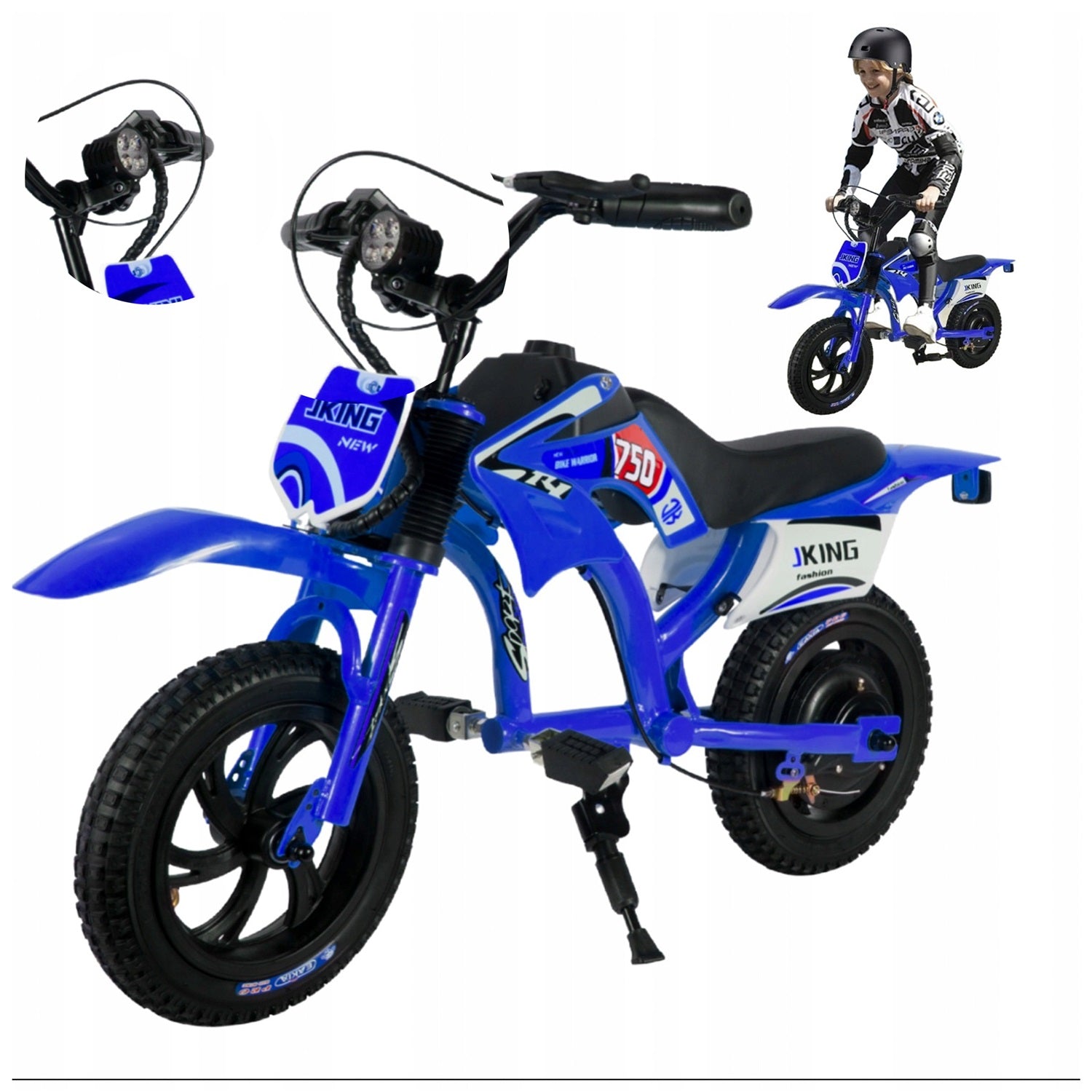 Safe Motorcycle Battery Operated JKING C6 For Kids 200W LED Light 12 Inch Brand no brand