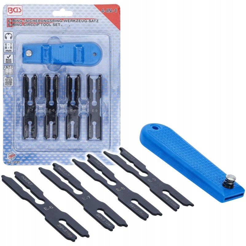 Safety Ring Puller E-ring 6,7,8,9mm 4in1 Tool Kit Brand BGS Technic