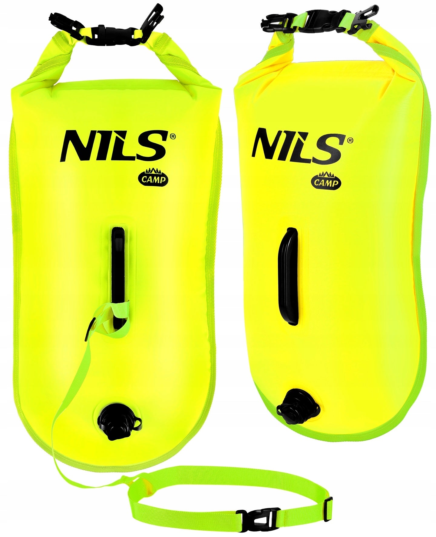 Safety buoy NILS CAMP Inflatable Yellow 28 L Backpack Harness IPX4 3in1
