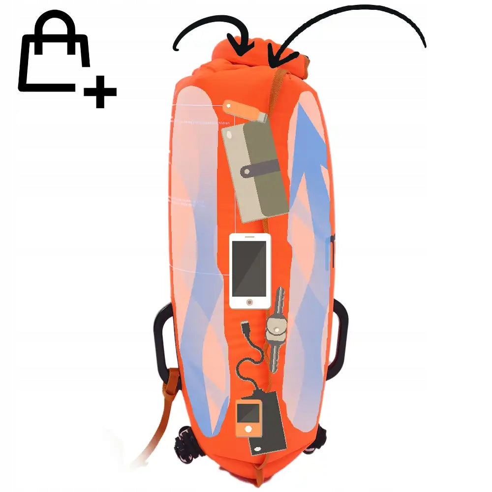 Safety buoy inflatable dry pocket 2in1 molti Kind buoy