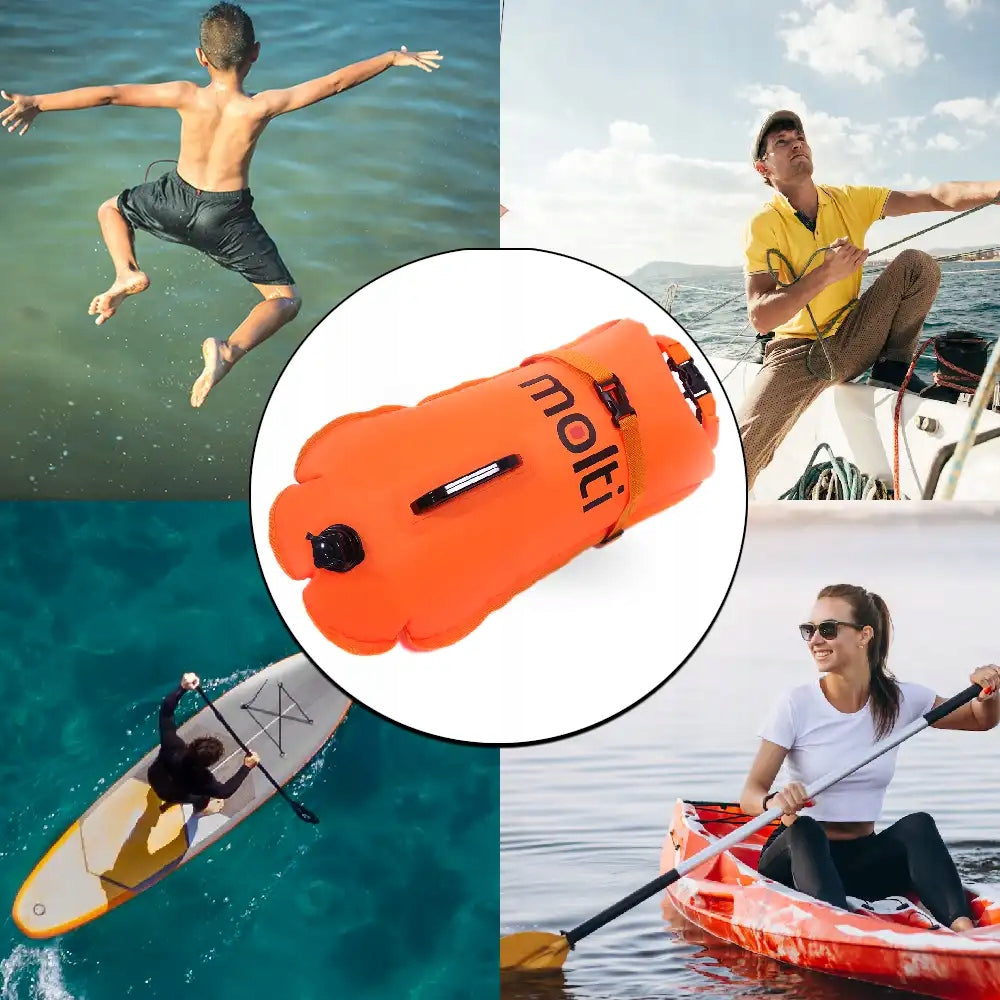 Safety buoy inflatable dry pocket 2in1 molti Length 72 cm