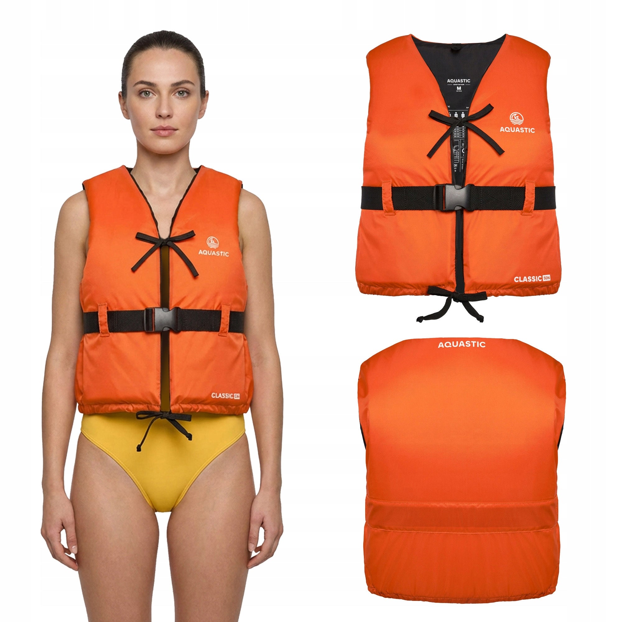 Safety vest AQUASTIC Classic 50N XL for KAYAK SUP FOR WATER